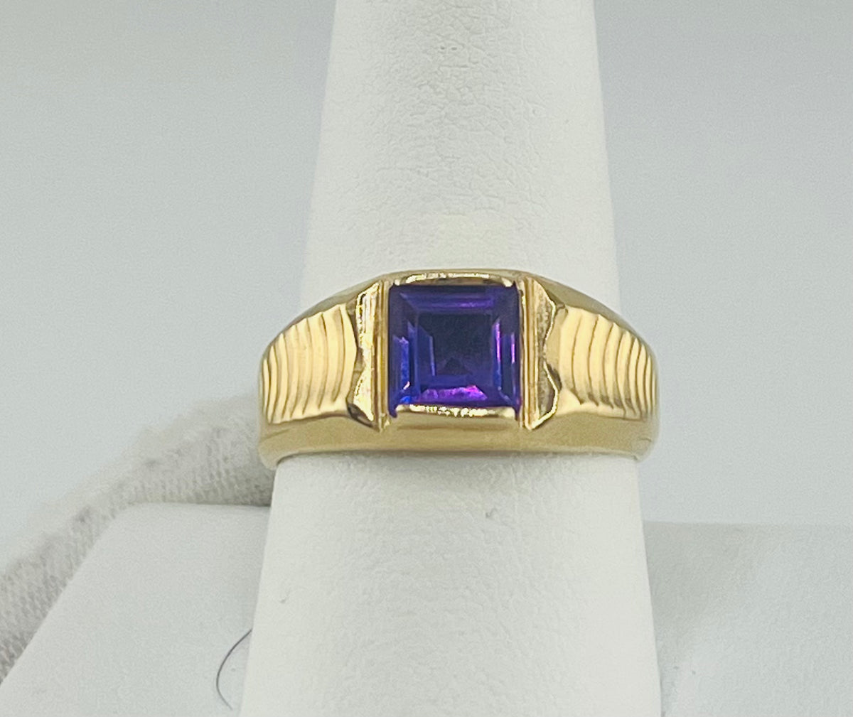 14k ring men purple stone