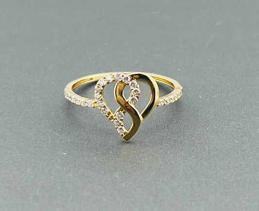 14k heart ring with stones