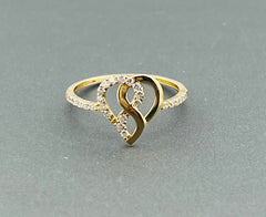 14k heart ring with stones