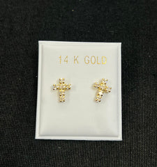 14k cross earrings with stones