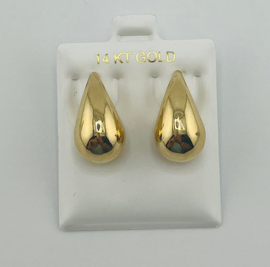 14k earing screw back tear drop gota