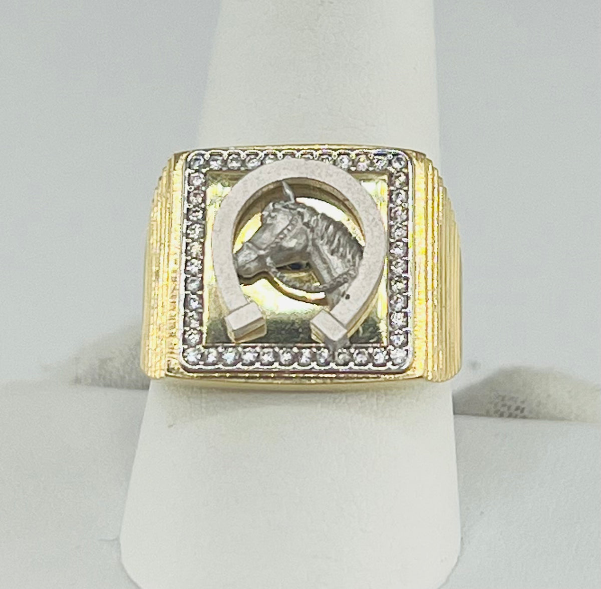 14k ring men horse stone