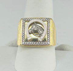 14k ring men horse stone