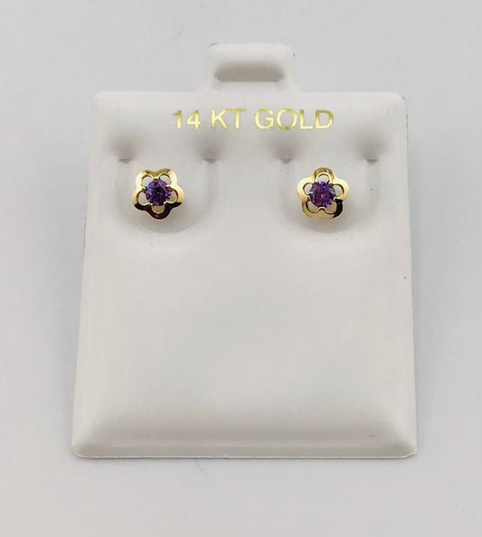 Baby earing color stone flower