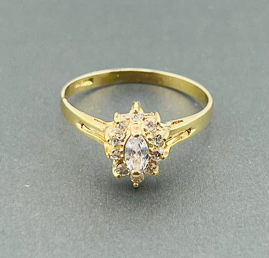 14k heart ring with stones
