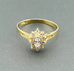 14k heart ring with stones