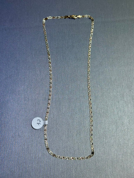 14k necklace valentino 3 color 18”