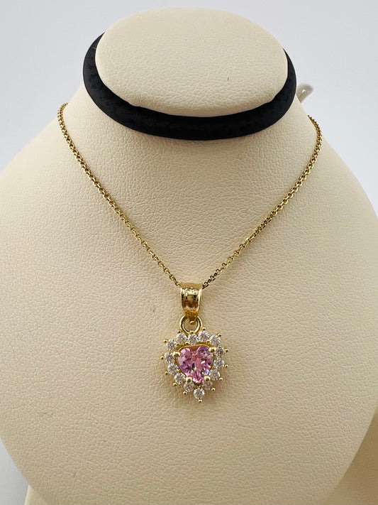 14k pendant heart pink