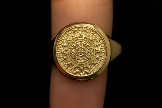 10k gold ring calendario azteca