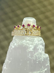 14k Quince (15) crown with stones