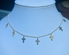 14k Necklace cross choker