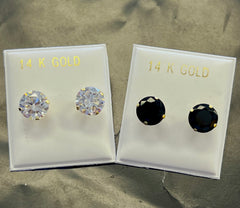 14k Very big stone earring (black OR white) (contact for color)