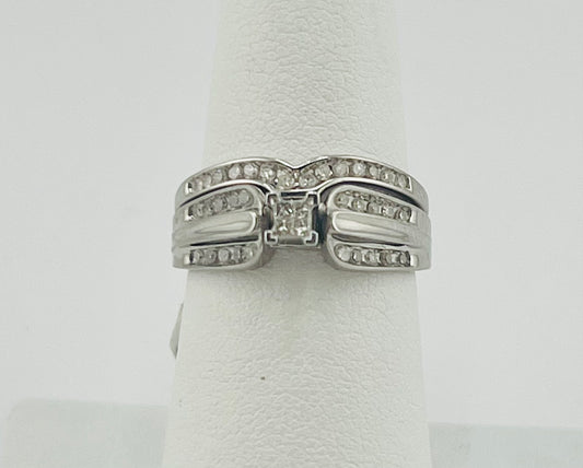14k ring ladies white gold diamond