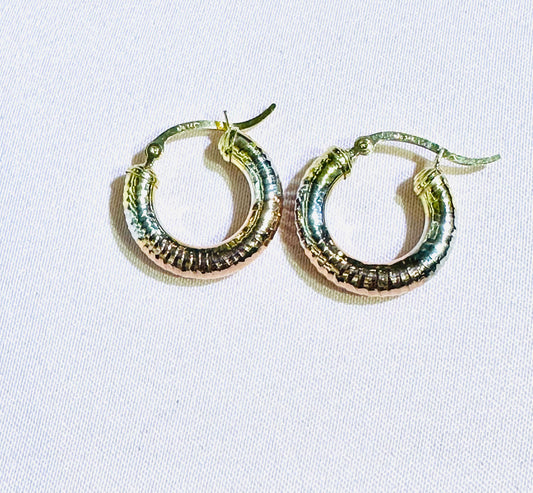 14k hoops higgie small 3color