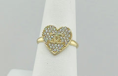 14k ring ladies heart with stone