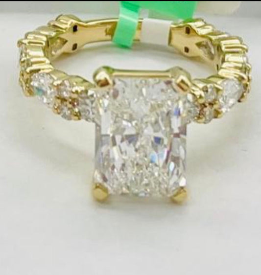 14k lab diamond 4.01ct engagement ring