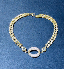 14k gold bracelet with stone design