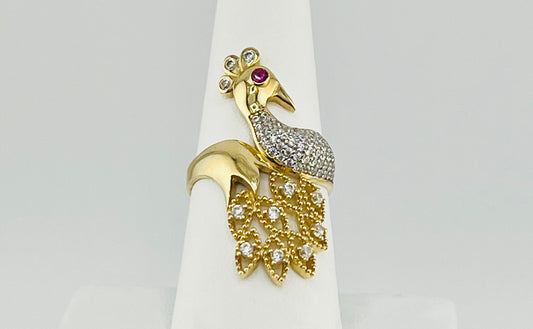 14k ring peacock