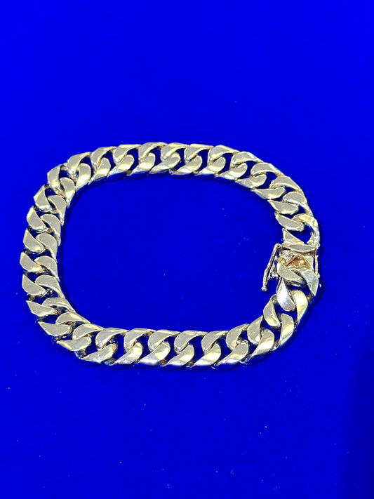 14k bracelet cuban solid 8” 6mm