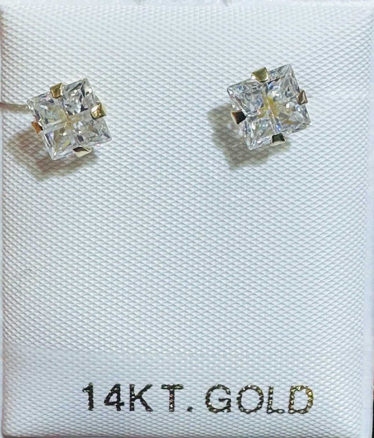 14k earing square screw back