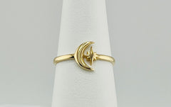 14k ring  mon and star solid gold
