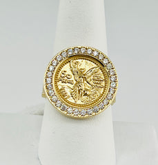 14k Ring gold 50 pesos mexicanos design