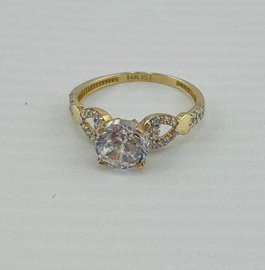 14k ring ladies engagement cz