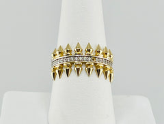 14k ring with spikes and stones