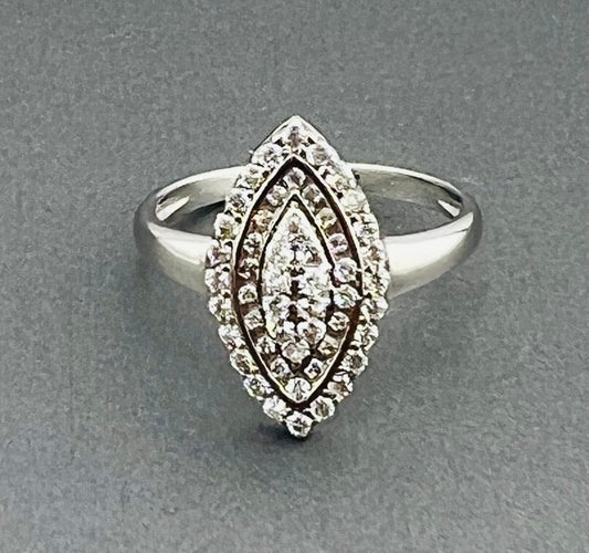14k ring ladies cz white gold