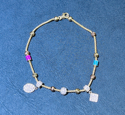 14k color stone bracelet