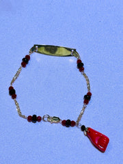 14k baby bracelet ID red hand evel eye