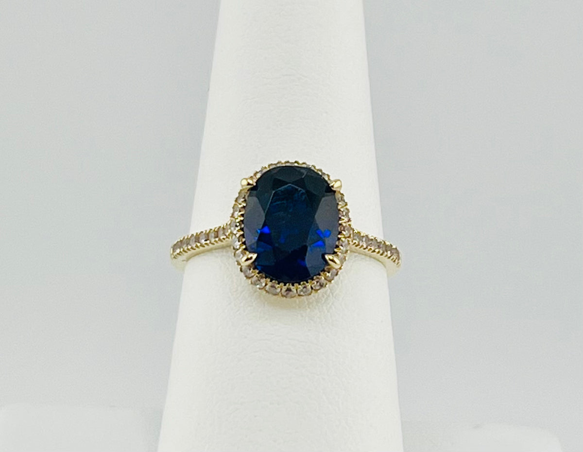 14k ring blue stone round