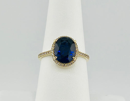 14k ring blue stone round