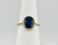 14k ring blue stone round