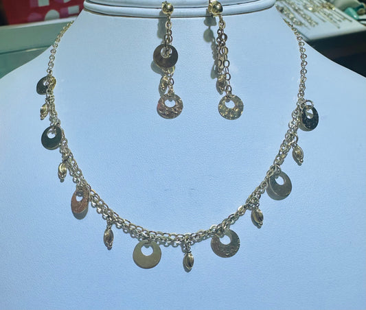 14k set earing and necklace ladies