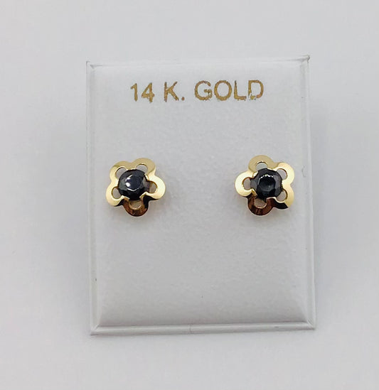 Baby earing color stone flower