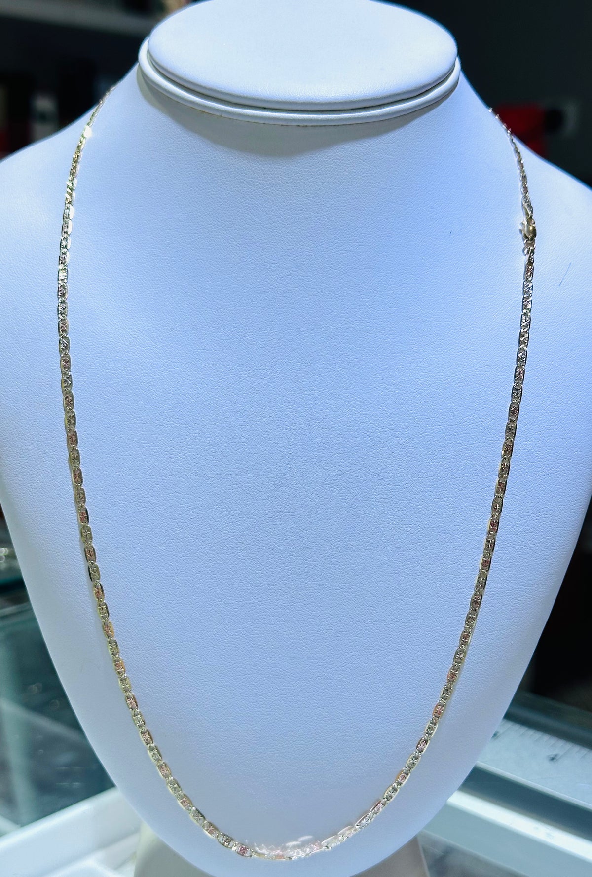 10k necklace valentino 3 color 22” 2.7mm 3.54g