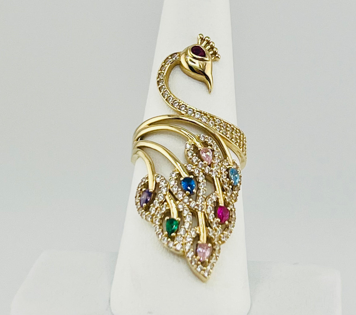 14k ring multicolor stones peaco