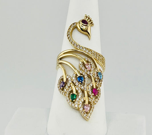 14k ring multicolor stones peaco