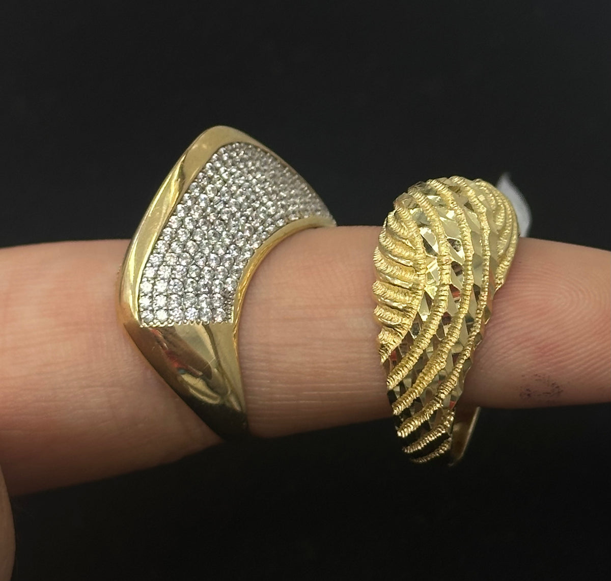 14k gold raised rings