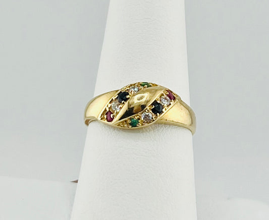 14k ring with multicolor stones