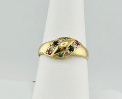 14k ring with multicolor stones