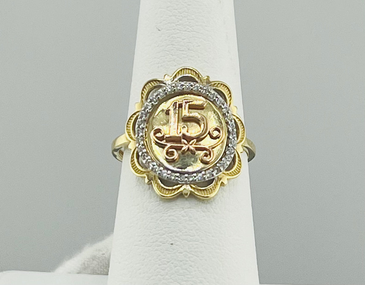 14k Round quince (15) ring