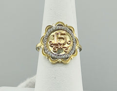 14k Round quince (15) ring