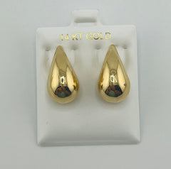 14k earing screw back tear drop gota