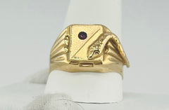 14k ring men red stone