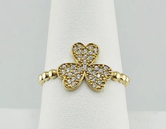 14k ring heart 3 leaf clover