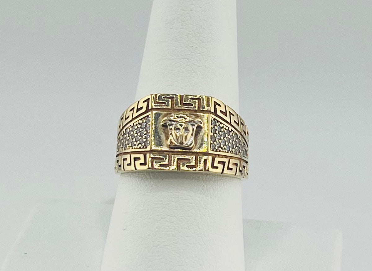 14k ring men green stone