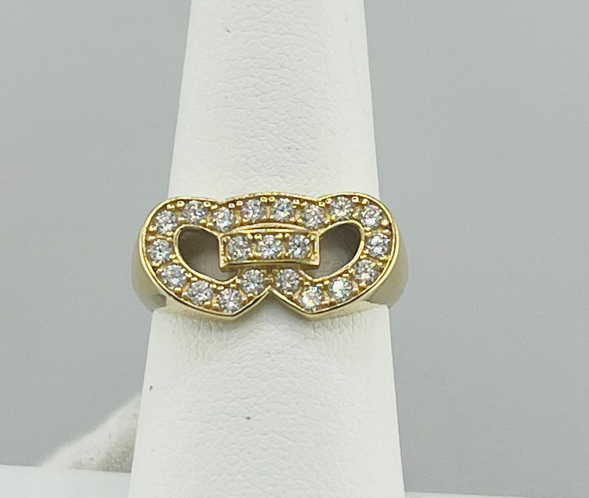14k ring ladies doble heart
