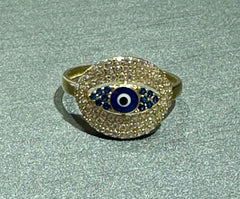 14k ring eye blue